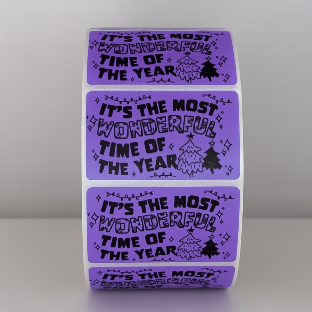 Wonderful Time of Year Stickers | Green Holiday Christmas Packaging Labels - Picture 4 of 11